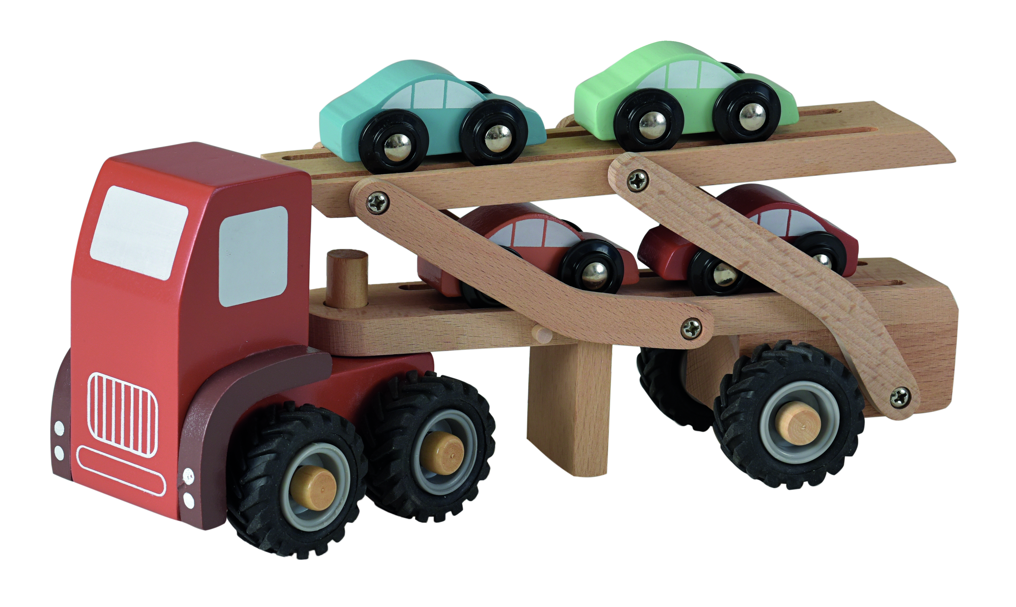 Egmond Toys fa játék kamion kis autókkal