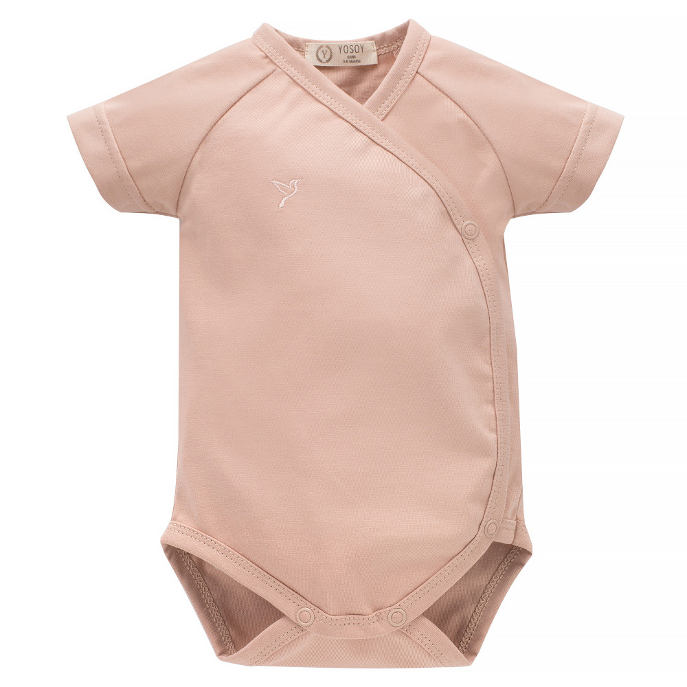 Organikus pamut rövid ujjú kisbaba body - sunrise pink - 74